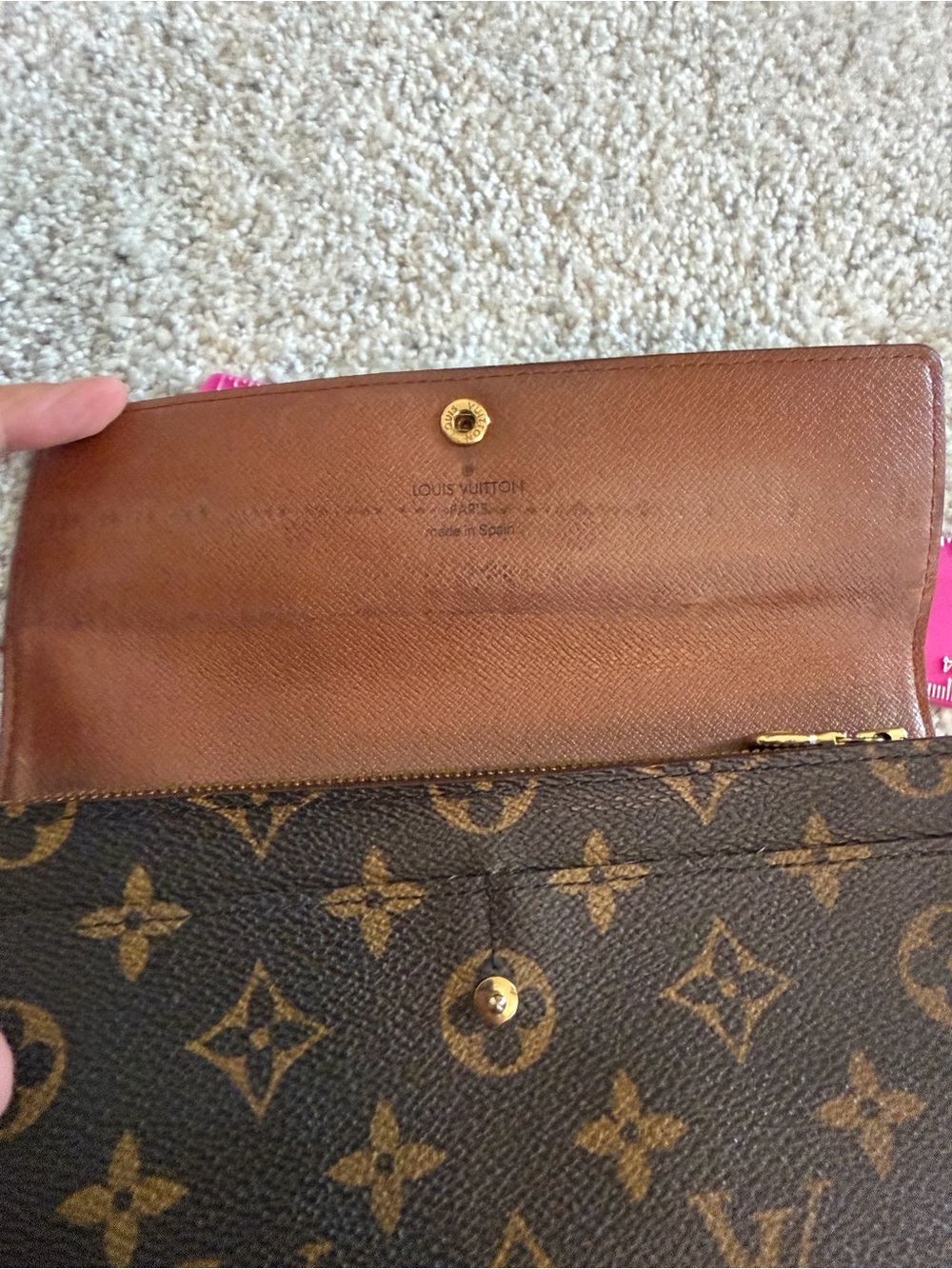 Vintage Louis Vuitton Monogram Canvas Brown Wallet Clutch